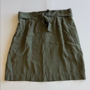 A Loves A Lyocell Olive Green Tie Waist A-Line Skirt Size 10 Pockets